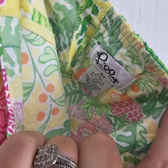 Lilly Pulitzer Girls Size 6X Lemon Sorbet Yellow Paradise Print Skort Scalloped - Picture 6 of 6